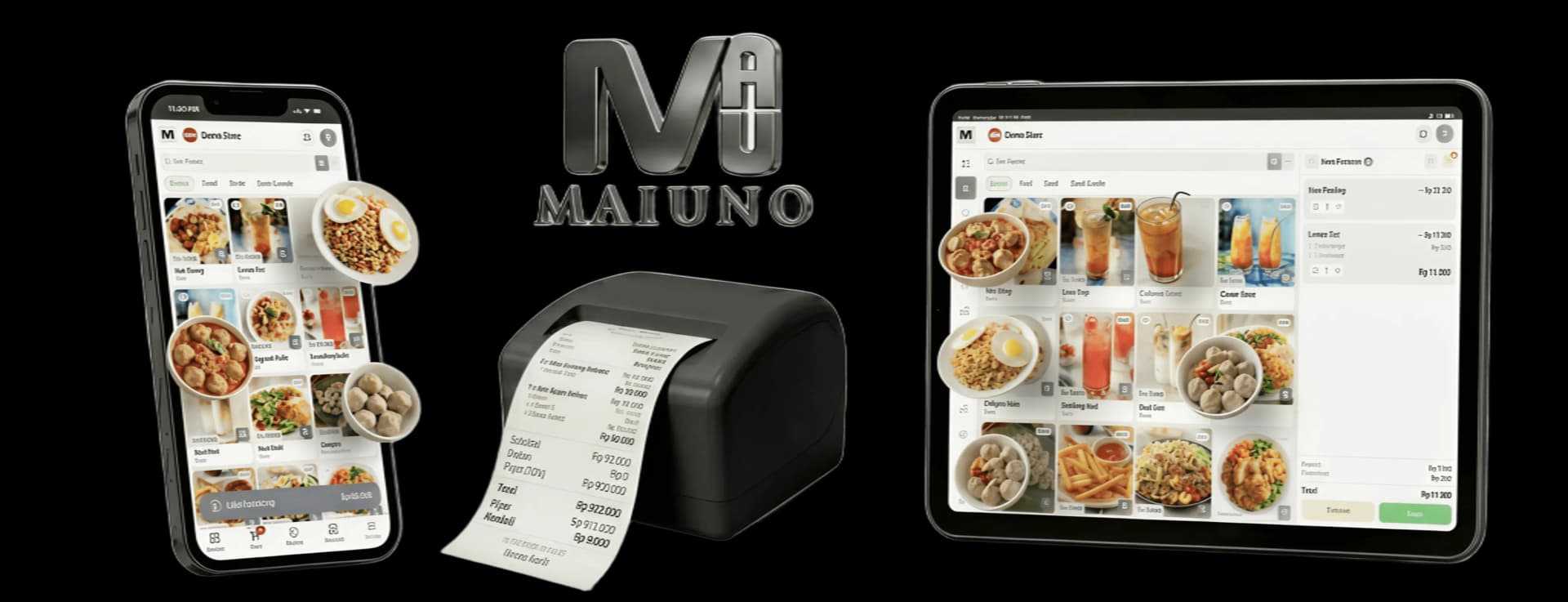Maiuno POS — HP, tablet, dan printer struk